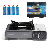 Fornello Portatile Inox da Campeggio a Gas Campingaz Bistro' Modello 3 Compreso 4 Cartucce Gas