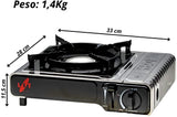 Fornello Portatile Inox da Campeggio a Gas Litgas Bistro 4000 Compreso 4 Cartucce Gas