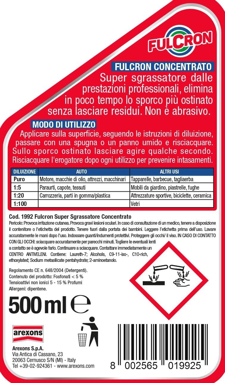 Fulcron Super Sgrassatore Concentrato Arexon 500 ml